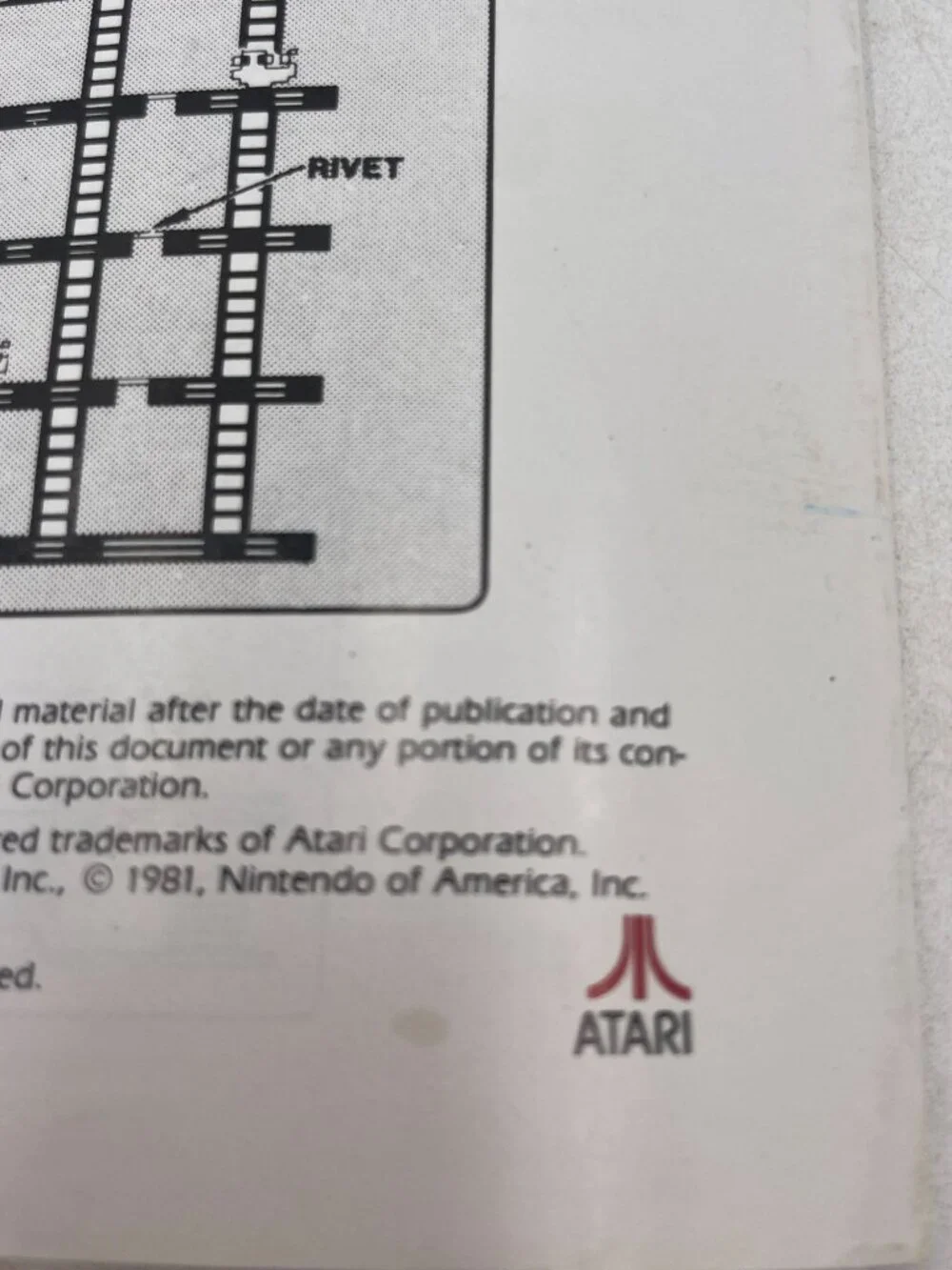 Atari 2600 Donkey Kong Game Manual By Nintendo 1988 Vintage Original